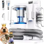 PROMOMO Pet Grooming Kit with 3.4L Oversized Vacuum Suction - 99% Pet Hair Removal - Professional Dog Clippers & Shedding Tools for Cats, Teddy, Poodle, Golden Retrievers (Metallic White)