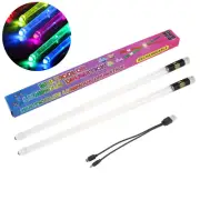LED Light Up Drumsticks 15 Colour Gradient Glow USB Rechargeable Drum Stick