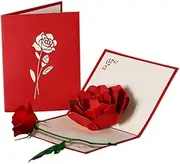 Rose Pop Up Card, Mothers day Card, Handmade 3D Flower Greeting Card for Mother's Day/Birthday/Anniversary/Valentine's Day, Premium Cardstock With Envelope & Note Card - Gifts for Women, Mom, Wife