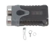 LED USB Flashlight - Portable Rechargeable Torch - Black