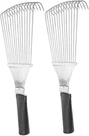 Levemolo 2pcs Goat Brushes for Grooming Ergonomic Pet Hair Remover for Cashmere Multi Fabric Edge Rake Scraper Portable Hair Removal Tool for Rugs Couches Silver
