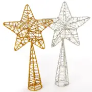 Set of 4 Assorted Metallic Sparkling Wire Star 9-3/4" Tree Toppers for Miniature