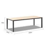 Tuscany 8 Seater Teak & Aluminium Dining Table - Outdoor Aluminium Tables