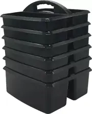 Black Portable Plastic Storage Caddy for Classrooms, Kids Room, and Office Organ