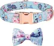 WAPSAT Dog Collar and Cat Collar with Bowtie, Adjustable Bow Tie Dog Collar with Safety Locking Buckle, Soft & Comfy Bowtie Dog Collar for Gift