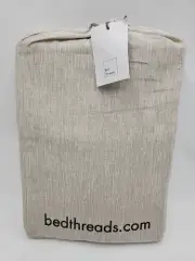 NEW Bed Threads Turmeric 100% French Flax Linen Fitted Sheet. KING