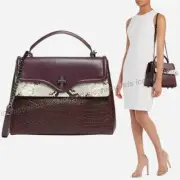NWT Rebecca Minkoff Phoebe Top Handle Croc Embossed Leather Satchel Currant