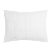 Bambury French Flax Linen Ivory Quilted Pillow Sham