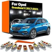 14Pcs LED Interior Dome Map Roof Trunk Light Car Bulbs Kit, For Vauxhall Grandland X 2017 2018 2019 2020 2021 Sun Visor Lamp