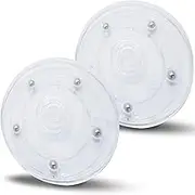 Auvotuis 2PCS 2Inch Acrylic Lazy Susan Turntable Platter, Clear Turntable Organizer Round Rotating Plate Revolving Display Base for Spice Rack Table Cake Cookie Decorating