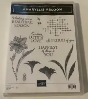 Stampin’ Up “AMARYLLIS BLOOM” Brand New photopolymer Stamps SET Flowers Phrases