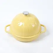 [HAWOK] Cast Iron Bread Cloche, Dia. 7.8inch/20cm, Sourdough Baking Pan Enameled Yellow