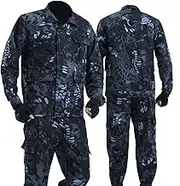 Outdoor Camouflage Suit, Spring and Autumn Men's Labor Protection Suit Welder Wear-Resistant Overalls