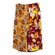 Maeve Orange Red Floral Midi Skirt | New With Tags
