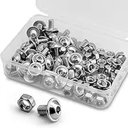 (50 pcs) M5 x 8mm Hex Socket Screws with Flange and Nuts Set 304 Stainless Steel Pan Head Screws
