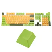 104 Keys Pudding Keycaps for Mechanical Keyboard Layout, Green & Yellow