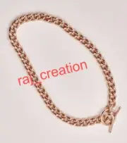 Pure Solid Copper Cuban Chain Necklace Curb Link Rider Arthritis Necklace