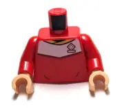Lego - Minifigure Torso - Red Sports Jersey, Light Tan Skin, Yuki 17 Pattern