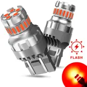 7443 LED Strobe Flashing Blinking Brake Tail Light Parking Warning Bulbs 2Pcs (for: Honda)