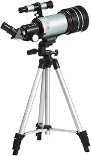 High Power Astronomical Telescope, 300/70mm Refractor Telescope 150X Lens Monocular Telescope with Phone Holder Adjustable Tripod