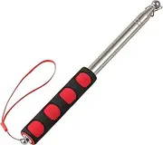 Qiuboluny 2 m Telescopic Hand Flag Pads with Clips, Portable Flag Pole, Lightweight Extendable Tour Guide Stainless Steel Banner Flag Pole Pointer for Teachers with Non-Slip Handle (Red)