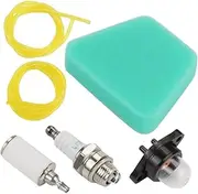 Air Filter for Lawn Mower - Sting Trimmer Filter | Chainsaw Parts, Hose Tube Spark Plug Kit for Gardening Forestry Equipment Repair