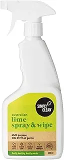 SimplyClean Lime Spray & Wipe - Natural Multi-Purpose Cleaner with Pure Australian Lime Essential Oil - Kitchen Surface Cleaner - Grease Remover - Ammonia Free - 500ml
