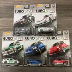 絕版 風火輪 HOTWHEELS EURO STYLE 金屬 膠胎 歐洲 保時捷 911 福斯MK7 FIAT BMW