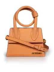 Orange Leather Le Chiquito Noeud Top Handle Bag