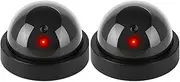 Dummy Dome Security Camera with Flashing Red LED Light Indoor Outdoor Use for Home Office Garage Easy Install Realistic Look Available in 1, 2 or 4 Pack (2)