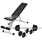 Adjustable Weight Bench With Barbell And Dumbbell Set Home Gym Workout Equipment
