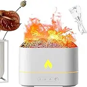 Flame Diffuser Humidifier - Desk Aromatherapy Diffusers Volcano Night Light | 7 Colors Flame Fire Humidifier, Desk Aroma Noiseless with 3-Speed Timing for Table