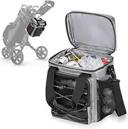 PGmoon Golf Push Cart Cooler Bag - 12-Can Insulated With Multi-Pockets for Accessories, Fits on Cart or Carry (Patent Design)