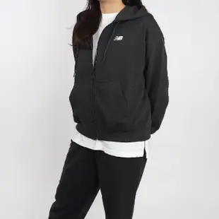 【NEW BALANCE】連帽外套 WJ FT Full Zip 女款 黑 白 寬鬆 抽繩 口袋 帽T 外套 NB 情侶款(WJ41501BK)