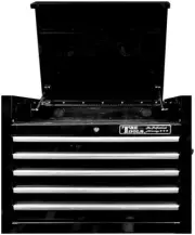 Top Tool Chest 27" Godfather Series 5 Drawer Tool Box Black T&E Tools TE-GF2705B