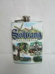 Solvang California Stainless Steel 8oz. Hip Flask NIB FGBSC