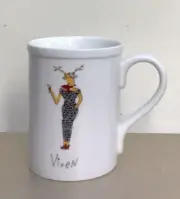 New POTTERY BARN REINDEER VIXEN MUG Christmas Whimsical