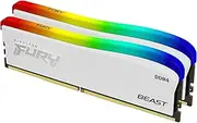 Kingston Fury Beast 32 GB (2 x 8 GB) DDR4 3600MT/s CL17 Desktop Gaming RAM Memory Kit, White