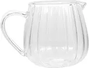 Homoyoyo Glass Creamer Pitcher with Pour Spout Multi-use Milk Jug for Sugar Vinegar Easy to Clean Espresso Glass for Home Restaurant Bar