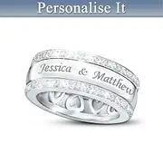 Forever Love Spinning Band Personalised Engraved Ring