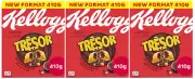 3 KELLOGGS TRESOR Breakfast Cereal Boxes with Choco Hazelnut Filling 410g 14.5oz