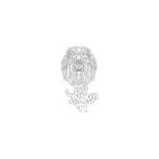 925 Sterling Silver Lion Brooch Am Yisrael Chai Rare Handmade Stand with Israel