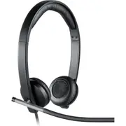 Logitech H650E Stereo Business Office Headset with Noise Cancelling Mic Black
