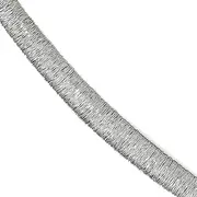 [JewelryWeb] 925 Sterling Silver Spring-Ring Polished and Textured Bracelet 19 Centimeters Link-Bracelet for Women