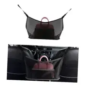 Ziciner Car Net Pocket Handbag Holder, Organizer Mesh Bag Between Two Black
