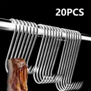 20PCS S-Shaped Meat Hook Heavy Duty Stainless Steel Butcher Hooks Hanging Bee CR