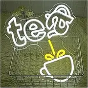 Sign Lamp Tea Neon Sign Teapot LED Neon Light Hanging Dimmable For Coffee Station Teahouse Restaurants Bar Home Farmhouse Kitchen Decor 33x36.5cm