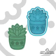 Succulent Pot Plant Cookie Cutter and Embosser - 7.7cm x 5.6cm