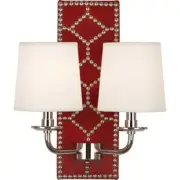 Robert Abbey Williamsburg Lightfoot 2-LT Sconce, Dragons Blood/Nickel - S1031
