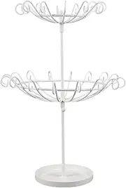 Cabilock Rotating Jewelry Display Holder 2 Tier Rotating Necklace Holder Spinning Display Rack Keychain Display Rack Tree Stand for Necklaces, Bracelets ,Earrings, Ring